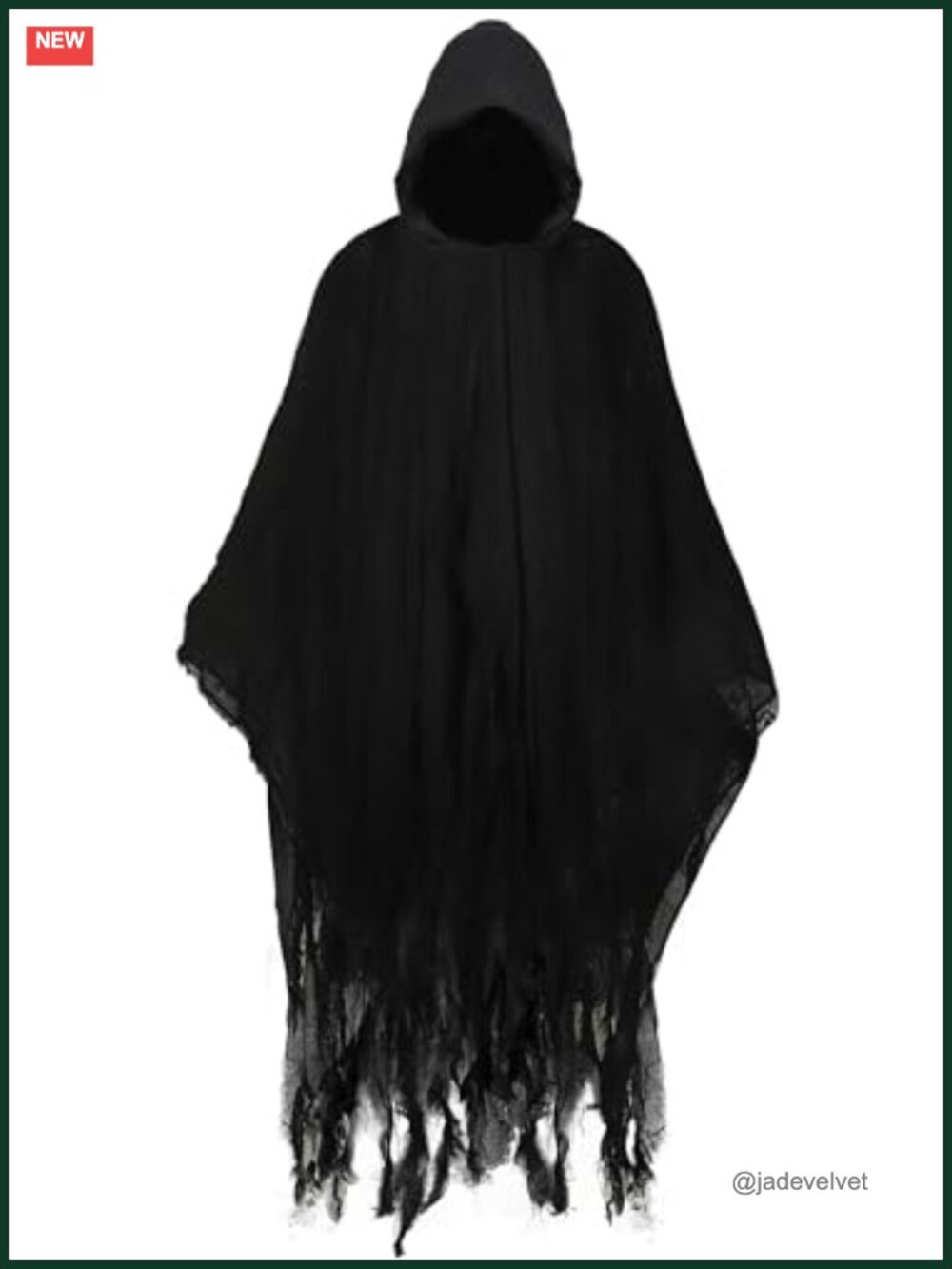 Halloween Grim Reaper Hooded Cloak Adult Scary Black Robe Medieval Costume Cape